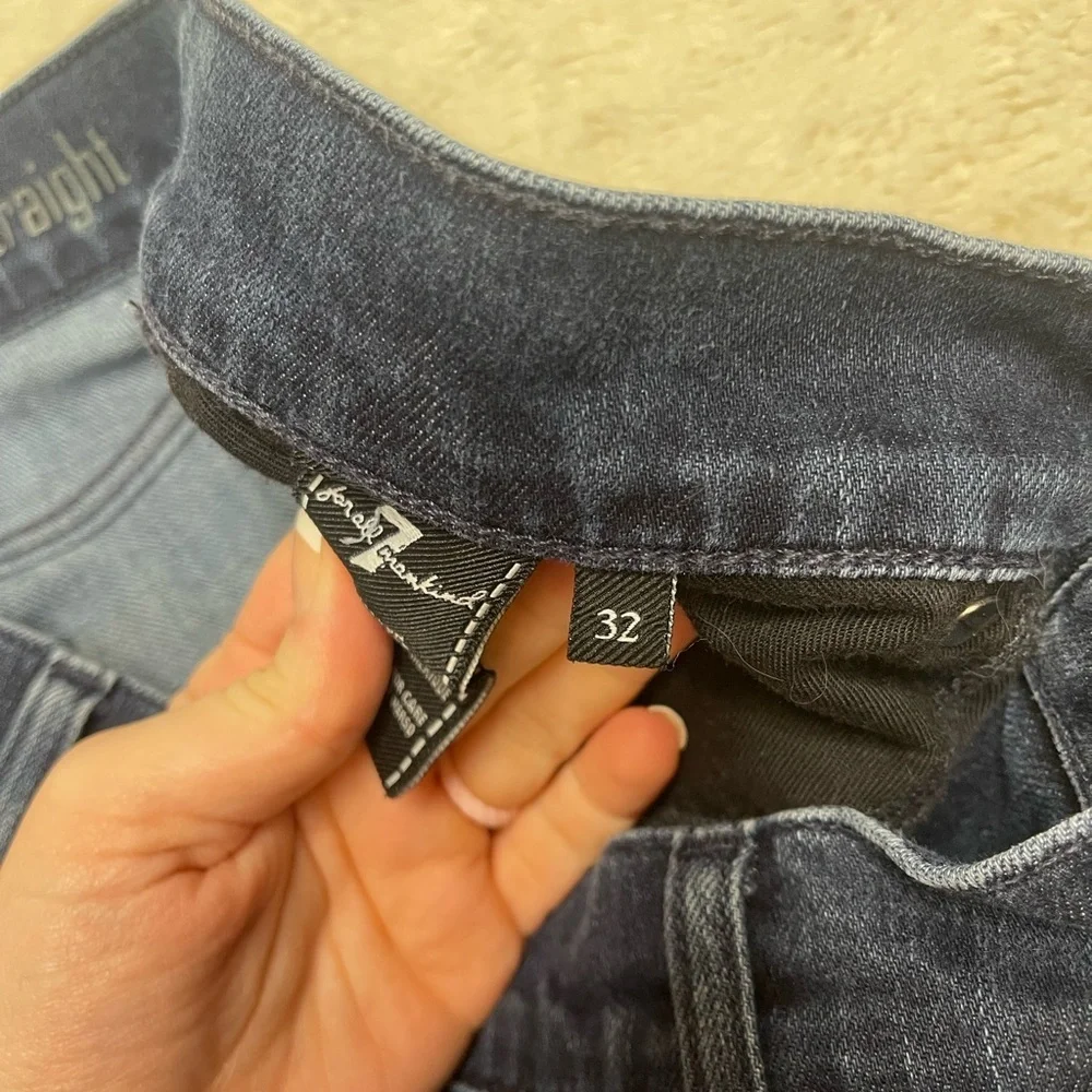 7 For All Mankind Jeans 32 Straight Leg Luxe Performance Stretch Denim - Picture 8 of 8